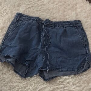 GAP Indigo Elastic Waist Drawstring Shorts